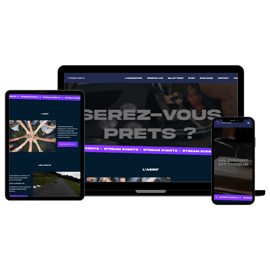 Création site e-commerce Stream Eventz