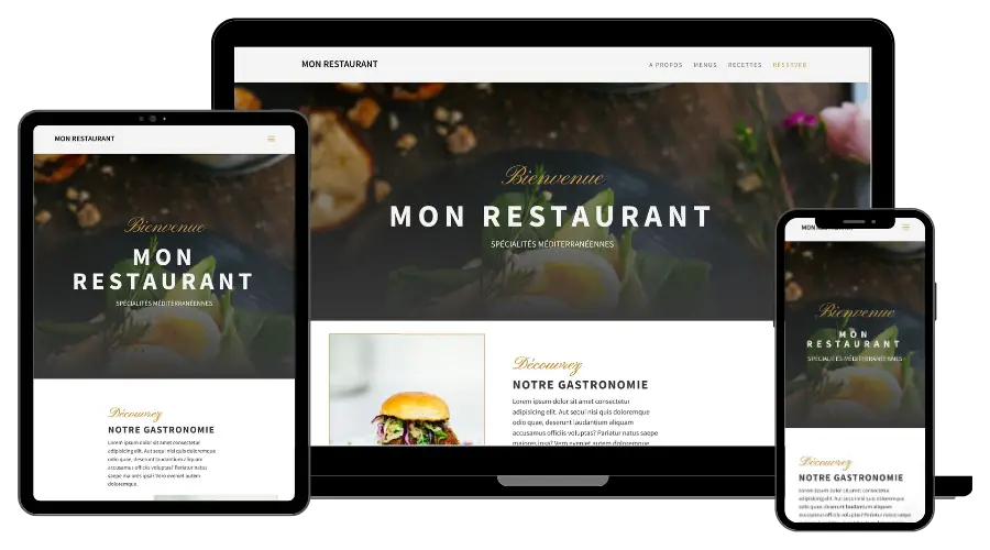 Présentation du site vitrine d'un restaurant méditerranéen à Montpellier pour une visibilité optimale en ligne