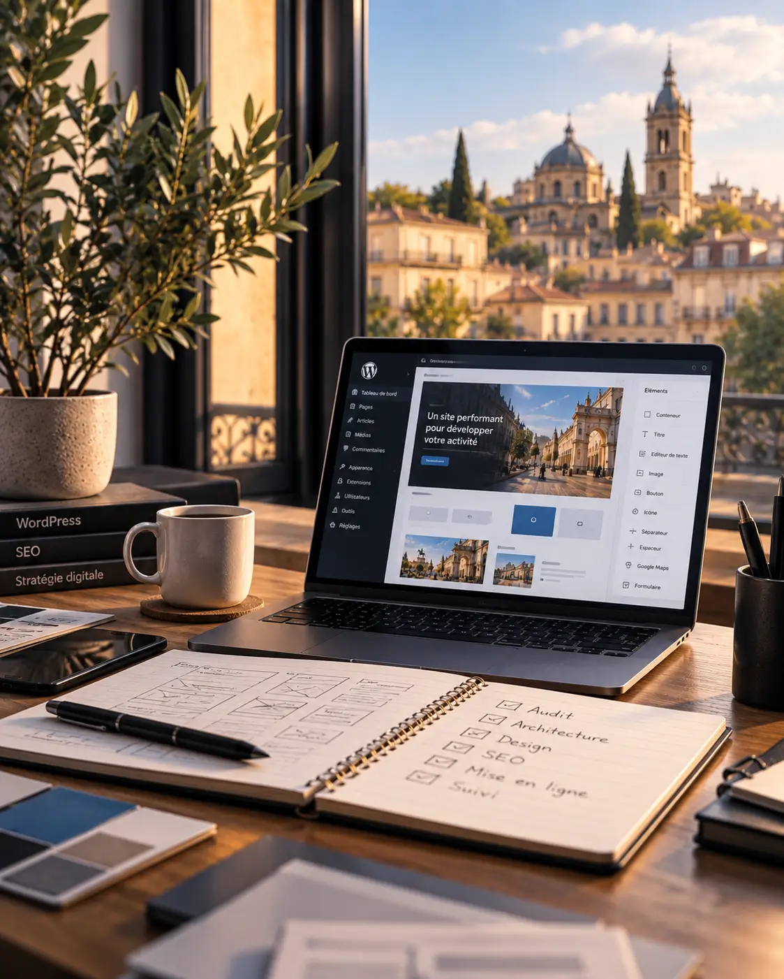 Méthode de conception WordPress avec audit, architecture, SEO et mise en ligne